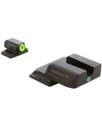 AmeriGlo SW301 i-Dot Sight Set for Smith &amp; Wesson M&amp;PGreen Tritium LumiGreen Outline Front Sight-Green Tritium Rear Sight