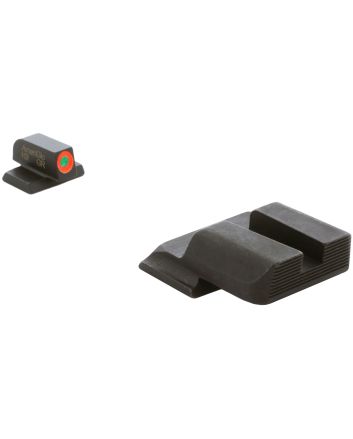 AmeriGlo SW433B Protector Sight Set for Smith &amp; Wesson M&amp;PGreen Tritium Orange Outline Front Sight-Black Serrated Rear Sight