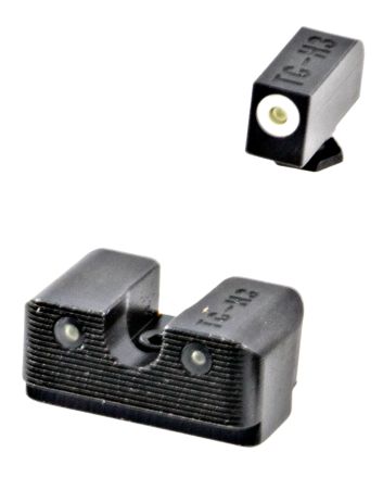 TruGlo TG231G2W Tritium ProHigh, White Outline Tritium Front/ Green Tritium Rear/Black Nitride Fortress Frame, Compatible w/Most Glock Except MOS, Front Post/Rear Dovetail Mount