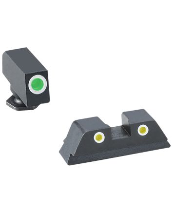TruGlo TG231G1AW Tritium ProWhite Outline Tritium Front/Green Tritium Rear/Black Nitride Fortress Frame,Compatible w/Glock 42/43/43X/48 Except MOS, Front Post/Rear Dovetail Mount