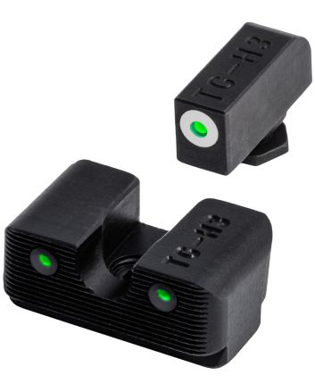 TruGlo TG231G1W Tritium ProLow, White Outline Tritium Front/Green Tritium Rear/Black Nitride Fortress Frame, Compatible w/Most Glock Except MOS, Front Post/Rear Dovetail Mount