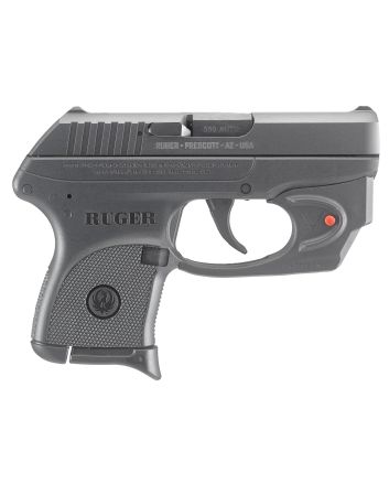Ruger 3752 LCP w/Laser 380 ACP 6+1 2.75" Black Steel Barrel, Black Oxide Serrated Steel Slide, Black Polymer Frame, Black Polymer Grip, Viridian E-Series Red Laser