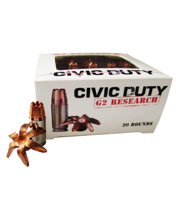 G2 Research G00617 Civic Duty45ACP 164gr Copper Expansion Projectile 20 Per Box/25 Case