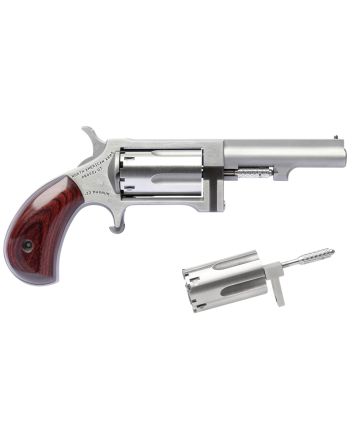 North American Arms SWC250 Sidewinder22 LR or 22 WMR Caliber with 2.50" Barrel, 5rd Capacity Cylinder, Overall Stainless Steel Finish &amp; Rosewood Birdshead Grip Includes Cylinder