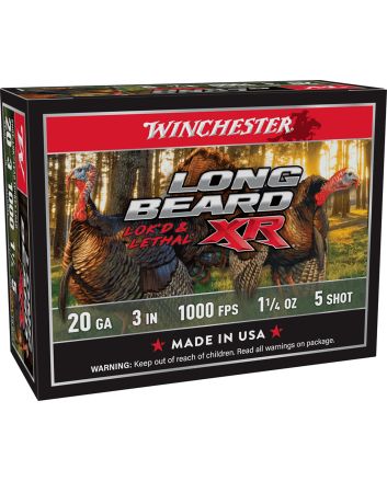 Winchester Ammo STLB2035 Long Beard XR Shot-Lok 20Gauge 3" 1 1/4oz 5Shot 10 Per Box/10 Case