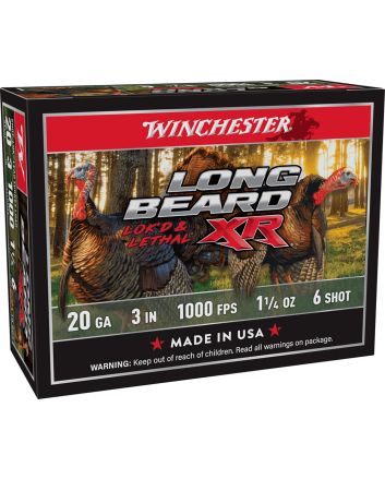 Winchester Ammo STLB2036 Long Beard XR Shot-Lok 20Gauge 3" 1 1/4oz 6Shot 10 Per Box/10 Case