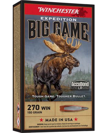 Winchester Ammo S270LR Expedition Big Game Long Range 270Win 150gr Nosler AccuBond Long Range 20 Per Box/10 Case
