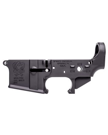 Spikes STLS024 PHU Joker Stripped Lower Receiver Multi-Caliber 7075-T6 Aluminum Black Anodized for AR-15