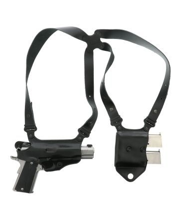 Galco MCII212B Miami Classic II Shoulder System Size Fits Chest Up To 56" Black Leather Harness Fits 1911 Fits 3.50" Barrel Right Hand