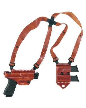 Galco MCII224 Miami Classic II Shoulder System Size Fits Chest Up To 56" Tan Leather Compatible w/Glock 17 Gen1-5/19 Gen1-5/22 Gen2-5Right Hand