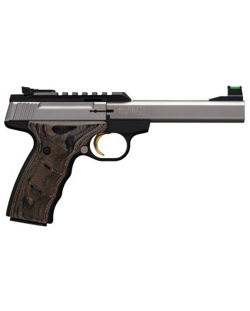 Browning 051531490 Buck Mark Plus 22 LR 10+1 5.50" Slab Side Barrel, Stainless Optic Ready/Serrated Steel Slide, Matte Black Aluminum Frame &amp; Black Laminate UDX Grips