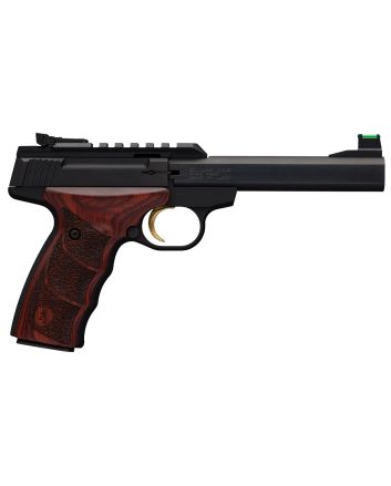 Browning 051533490 Buck Mark Plus 22 LR 10+1 5.50" Slab Side Barrel Matte Black Serrated Steel/Optic Ready Slide &amp; Aluminum Frame Rosewood Finger Grooved Ultragrip DX Grip