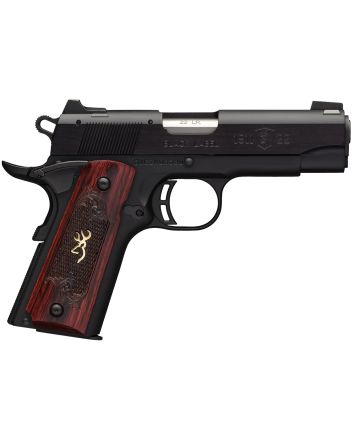 Browning 051852490 1911 Black Label Medallion Compact 22 LR 10+1, 3.63" Target Crown Barrel, Matte Black Serrated Slide &amp; Aluminum Frame w/Beavertail