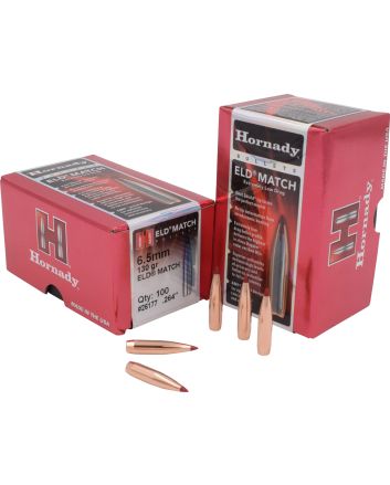 Hornady 26177 ELD Match6.5mm .264 130 gr Extremely Low Drag Match 100 Per Box/ 15 Case