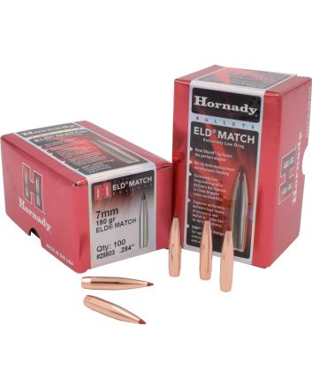 Hornady 28503 ELD Match7mm .284 180 gr Extremely Low Drag Match 100 Per Box/ 15 Case
