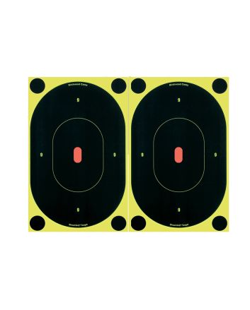 Birchwood Casey 34710 Shoot-N-C Reactive Target Self-Adhesive Paper Black/Yellow 7" Oval Silhouette 6 Pack