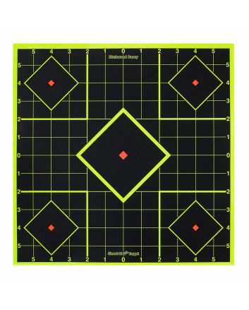 Birchwood Casey 34105 Shoot-N-C Reactive Target Self-Adhesive Paper Black/Yellow 8" 5-Diamond 6 Pack