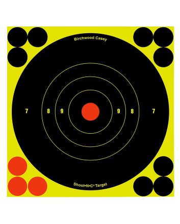 Birchwood Casey 34550 Shoot-N-C Reactive Target Self-Adhesive Paper Black/Yellow/Red 6" Bullseye 60 Pack