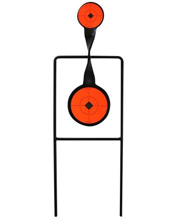 Birchwood Casey 46221 World of Targets Sharpshooter Rimfire Pistol/Rifle AR500 Steel Black/Orange Bullseye Illustration Impact Enhancement Motion