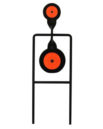 Birchwood Casey 46244 World of Targets Double Mag Handgun Black/Orange Steel Bullseye Standing
