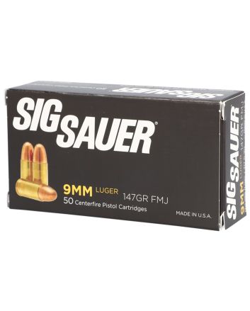 Sig Sauer E9MMB350 Elite Ball9mmLuger 147gr Full Metal Jacket 50 Per Box/20 Case