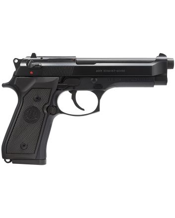 Beretta USA J92M9A0 M9Full Size Frame 9mm Luger 10+1, 4.90" Steel Barrel, Black Bruniton Serrated Steel Slide &amp; Aluminum Frame w/Beavertail, Ambidextrous