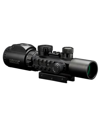 Konus 7170 KonusPro AS-34 Matte Black 2-6x28mm 34mm Tube Dual Illuminated Green/Red Engraved Mil-Dot Reticle Features Bubble Level