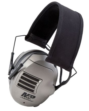 M&amp;P Accessories 110041 Alpha Electronic Muff Polymer 23 dB Over the Head Gray/Black Adult 1 Pair