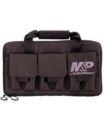 M&amp;P Accessories 110029 Pro Tac Handgun Case Black Nylon Holds 2 Handguns