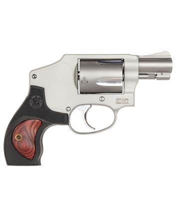 Smith &amp; Wesson 10186 Performance Center Model 642 38 S&amp;W Spl +P 5rd 1.88" Stainless Steel Barrel, Fluted Cylinder, Matte Silver Aluminum Frame with Black Polymer with Integrated Wood Insert Grip