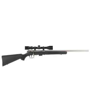 Savage Arms 95200 93 FVSS XP Full Size 22 WMR 5+1 21" Matte Stainless Heavy Barrel, Matte Drilled &amp; Tapped Stainless Steel Receiver, Matte Black Fixed Synthetic Stock, 3-9x40mm Duplex, Right Hand