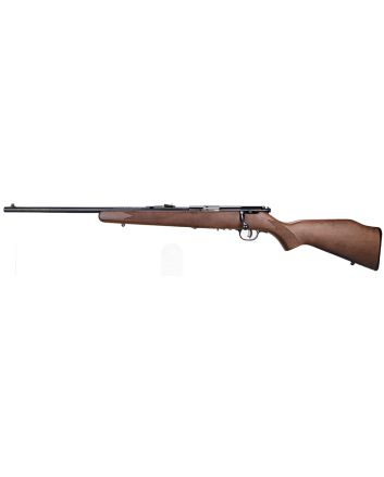 Savage Arms 95700 93 G Full Size 22 WMR 5+1 21" Matte Black Sporter Barrel, Matte Black Drilled &amp; Tapped Carbon Steel Receiver, Satin Hardwood Fixed Stock, Left Hand