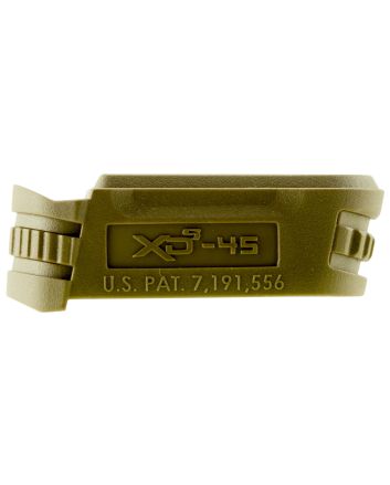 Springfield Armory XDS5001MFDE Backstrap Sleevemade of Polymer with Flat Dark Earth Finish &amp; 1 Piece Finish for 45 ACP Springfield XD-S with #1 Backstrap &amp; 3.30" Barrel