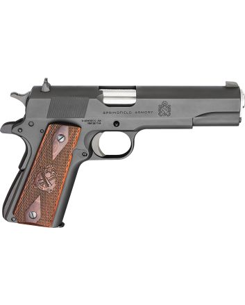 Springfield Armory PB9108LCA 1911 Mil-Spec *CA Compliant 45 ACP 5" 7+1 Black Parkerized Frame Black Parkerized Carbon Steel with Rear Serrations Slide Crossed Cannon Cocobolo Grip