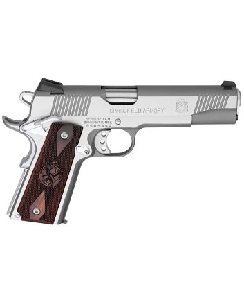 Springfield Armory PX9151LCA 1911 Loaded *CA Compliant 45 ACP 7+1 5" Stainless Match Grade Barrel, Serrated Slide &amp; Frame w/Beavertail, Crossed Cannon Cocobolo Grip