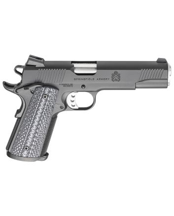 Springfield Armory PC9108LCA18 1911 TRP *CA Compliant 45 ACP 7+1, 5" Match Grade Stainless Steel Barrel, Black Cerakote Serrated Carbon Steel Slide &amp;^ Frame w/Beavertail, Black G10 Grip