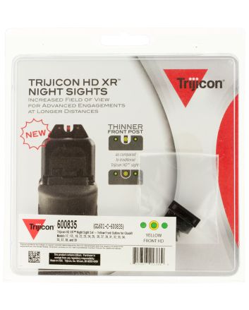 Trijicon 600835 HD XR Night SightsGreen/Tritium Yellow Outline Front Sight-Green Tritium Black Outline Rear Sight Glock 17/17L/19/22 Standard Frame