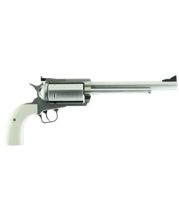 Magnum Research BFR45707B BFR Long Cylinder Extra Large Frame 45-70 Gov 5 Shot, 7.50" Brushed Stainless Steel Barrel, Cylinder &amp; Frame, Bisley White Laminate Grip, Exposed Hammer