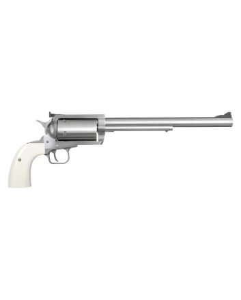 Magnum Research BFR4570B BFR Long Cylinder Extra Large Frame 45-70 Gov 5 Shot, 10" Brushed Stainless Steel Barrel, Cylinder &amp; Frame, Bisley White Laminate Grip, Exposed Hammer