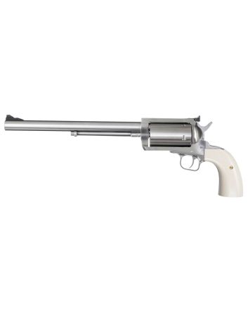 Magnum Research BFR500SW10B BFR Long Cylinder Extra Large Frame 500 S&amp;W Mag 5 Shot, 10" Brushed Stainless Steel Barrel, Cylinder &amp; Frame, Bisley White Laminate Grip, Exposed Hammer