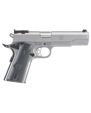 Ruger 6736 SR1911 Target 45 ACP 8+1 5" Stainless Steel Barrel, Low-Glare Serrated Stainless Steel Slide, Stainless Steel Frame w/Beavertail, Deluxe Checkered G10 Grip, Right Hand