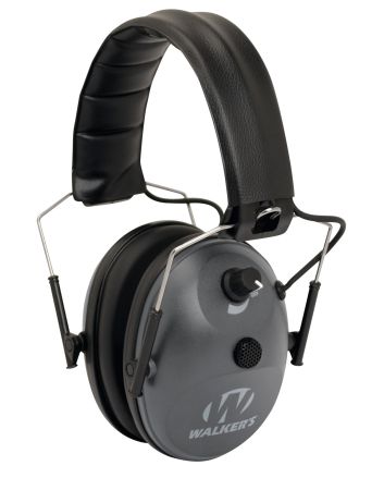 Walker's GWPWLK1MEM Single Mic Electronic Muff 24 dB Over the Head Gray/Black Polymer