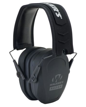 Walker's GWPRSMPAS Razor Slim Passive Muff 27 dB Over the Head Black Polymer