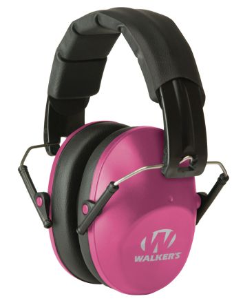 Walker's GWPFPM1PNK Pro Low Profile Passive Muff 22 dB Over the Head Pink/Black Polymer