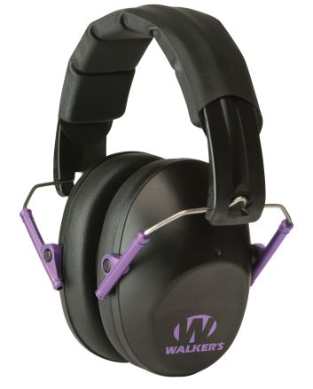 Walker's GWPFPM1BKPU Pro Low Profile Passive Muff 22 dB Over the Head Black/Purple Accent Polymer