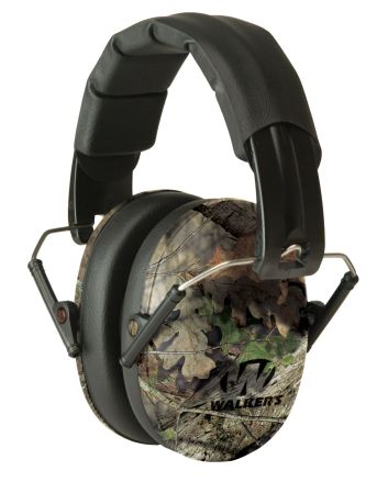 Walker's GWPFPM1CMO Pro Low Profile Passive Muff 22 dB Over the Head Mossy Oak/Black Polymer