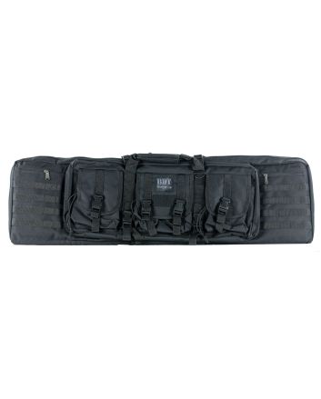 Bulldog BDT6043B BDT Tactical Double 43" Black Nylon, 3 Accessory Pockets, Deluxe Padded Backstraps, Lockable Zipper, Padded Internal Divider