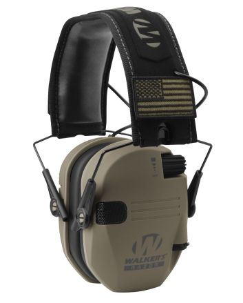 Walker's GWPRSEMPAT Razor Patriot Slim Muff 23 dB Over the Head Flat Dark Earth/Black Polymer