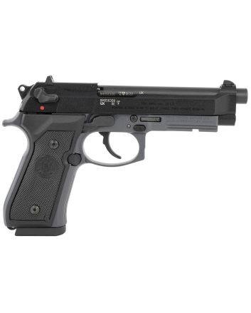 Beretta USA J90A192FSR59 92FSRFull Size Frame 22 LR 15+1 5.30" Black Steel Barrel, Black Bruniton Serrated Slide, Sniper Gray Aluminum Frame w/Beavertail &amp; Picatinny Rail, Ambidextrous