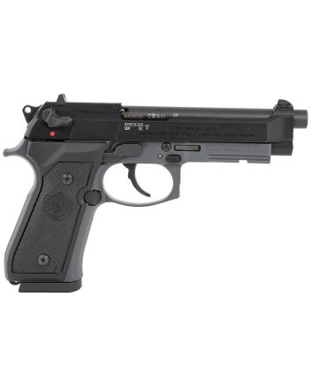 Beretta USA J90A192FSRF58 92FSRFull Size Frame 22 LR 10+1 5.30" Black Steel Barrel, Black Bruniton Serrated Slide, Sniper Gray Aluminum Frame w/Beavertail &amp; Picatinny Rail, Ambidextrous